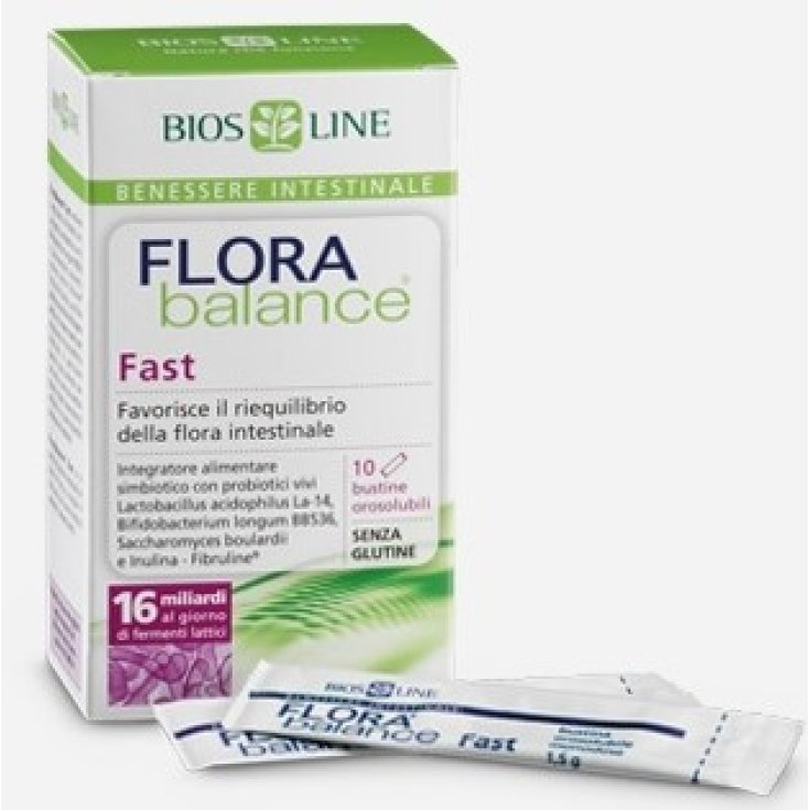 Bios Line Flora Balance Fast 16 Complément Alimentaire 10 Sachets