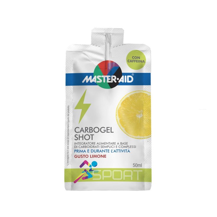 Master-Aid® Sport Carbogel Shot Complément Alimentaire à Base de Glucides Simples Et Complexes Goût Citron 50 ml