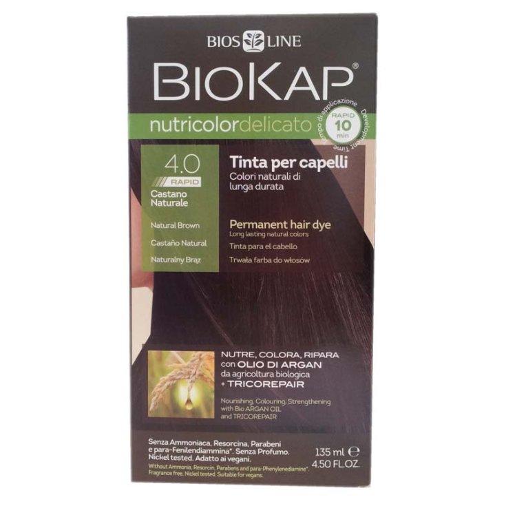 Bios Line Biokap Nutricolor Teinture pour cheveux Couleur délicate 4.00 Brun naturel