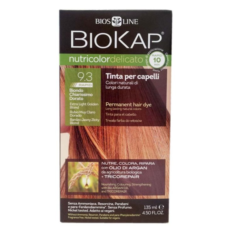 Bios Line Biokap Nutricolor Teinture pour cheveux Couleur délicate 9.3 Blond très clair doré