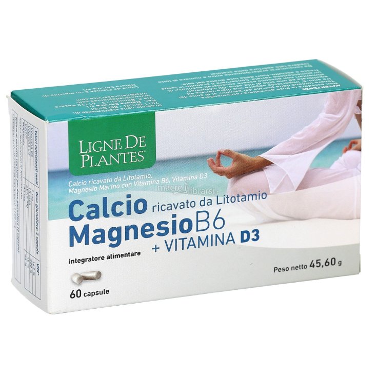 Ligne De Plantes Calcium + Magnésium B6 + Vitamine D3 Complément Alimentaire 60 Gélules Végétales