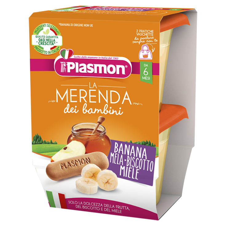 Plasmon Snack Enfant Banane Pomme Biscuit Miel 2x120g