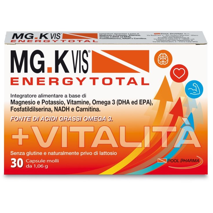 Mg K Vis Energy Total Pool Pharma 30 Capsules Molles