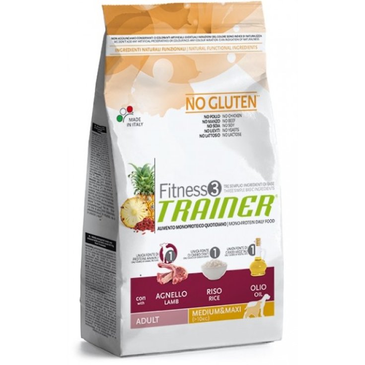 Trainer Fitness 3 Adult Medium / Maxi No Gluten Agneau & Riz Croquettes pour Chiens Âgés 12,5kg