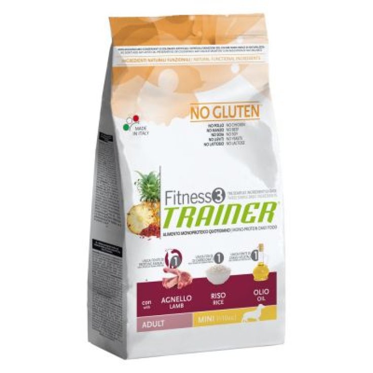 Trainer Fitness 3 Adulte Mini Agneau Huile de Riz Croquettes pour Chiens Sans Gluten 150g