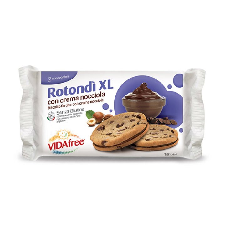 Vidafree Rotondì XL avec Crème de Noisette Biscuits Sans Gluten 140g