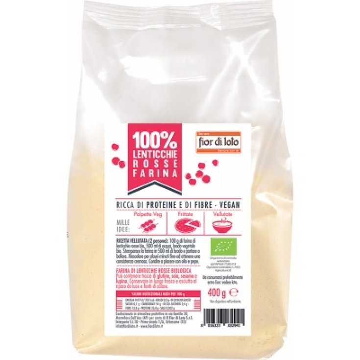 Fior Di Loto Farine de Lentilles Rouges Bio 400g