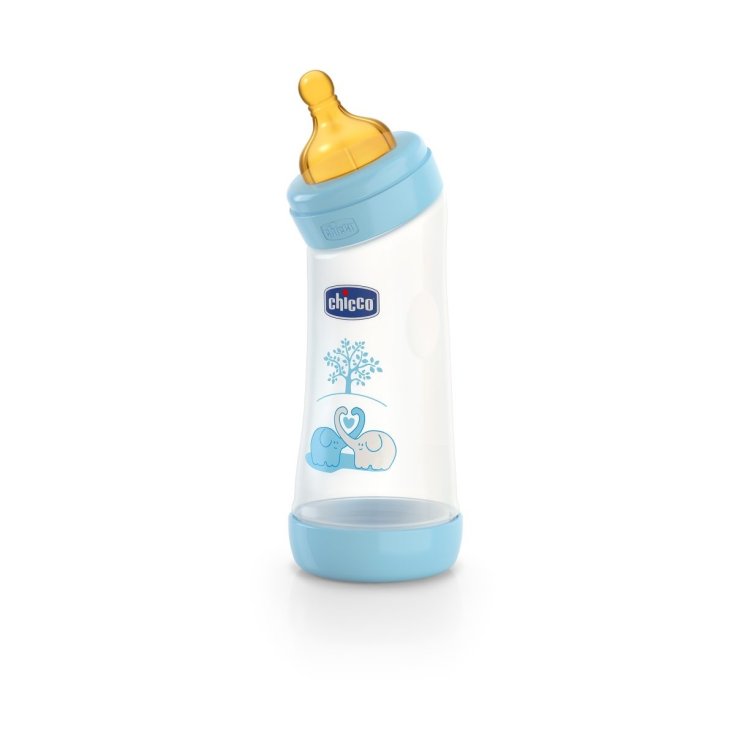 Chicco Biberon Benessere Coudé Polypropylène Et Caoutchouc Garçon 250ml + 0Mesi