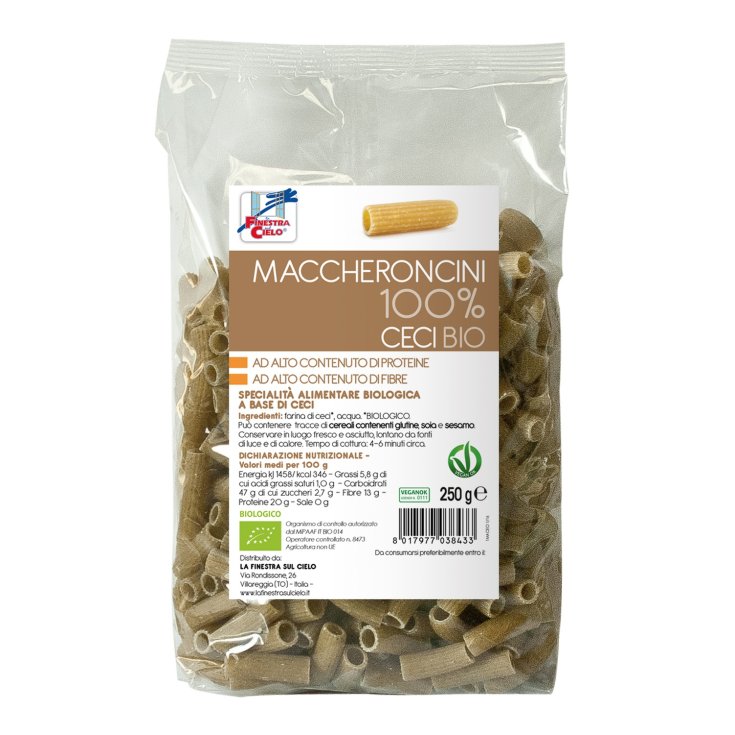 La Finestra Sul Cielo Maccheroncini 100% Bio Pois Chiches 250g