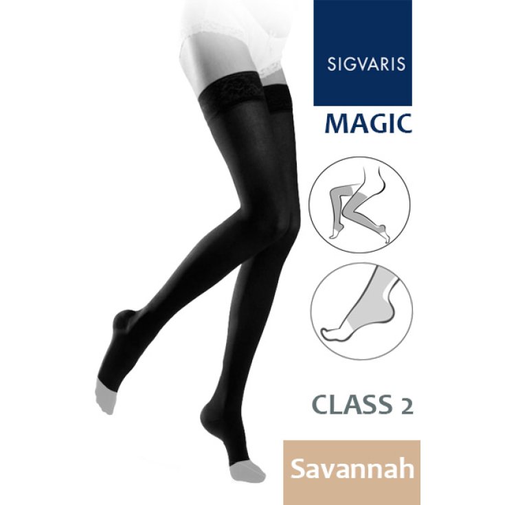 Sigvaris Magic Class 2 Savanna Hold-up Taille XL Couleur Noir Avec Bout Ouvert