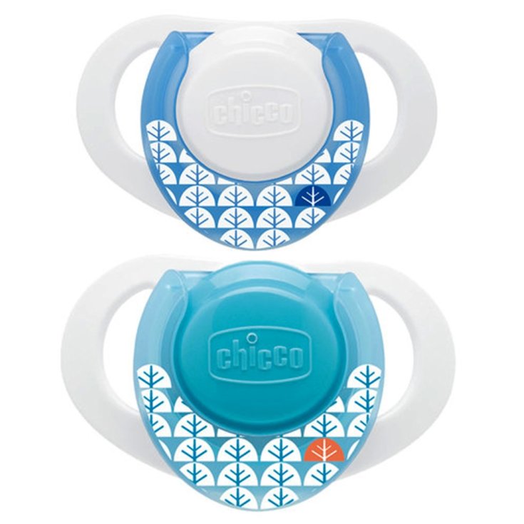 Chicco Physio Anneau Sucette Compacte Silicone Garçon + 12Mesi 2Sucettes