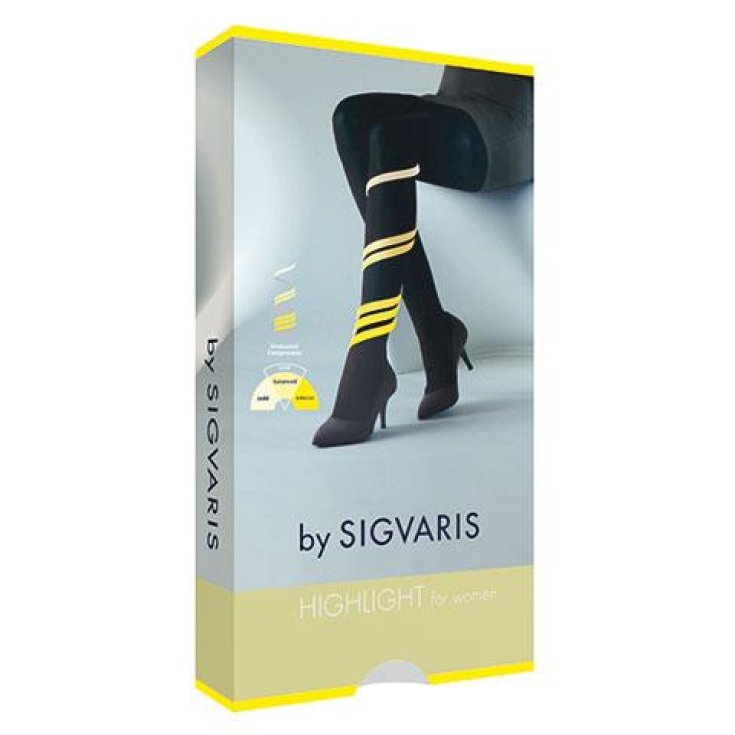 Collants Sigvaris High Light pour femme à bout fermé Couleur de peau Taille M Normal