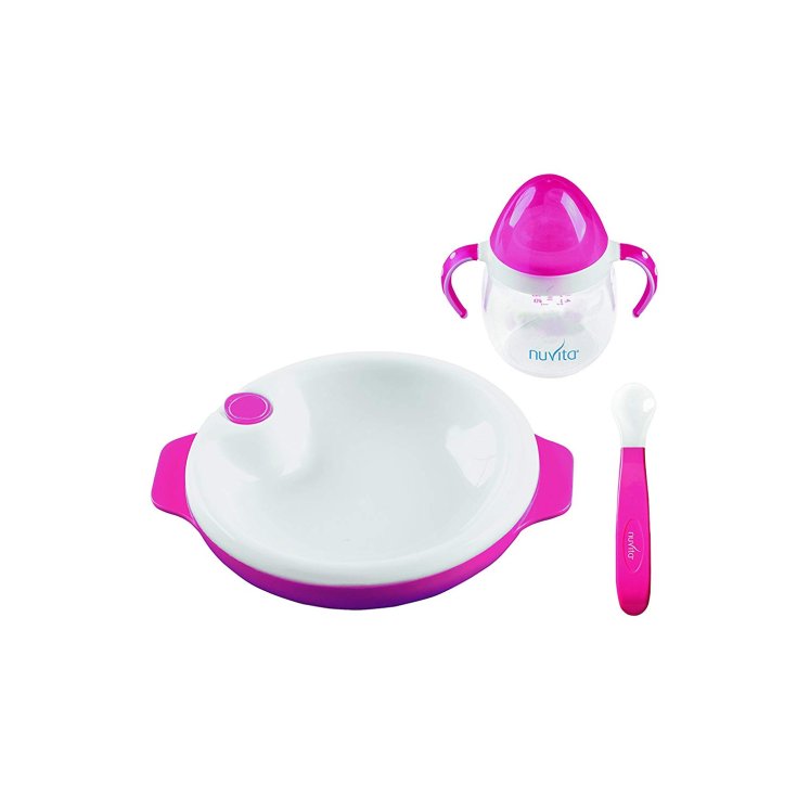 Nuita Kit Nourriture Bébé 6 Mois + Accessoires Pour Nourriture Bébé Rose