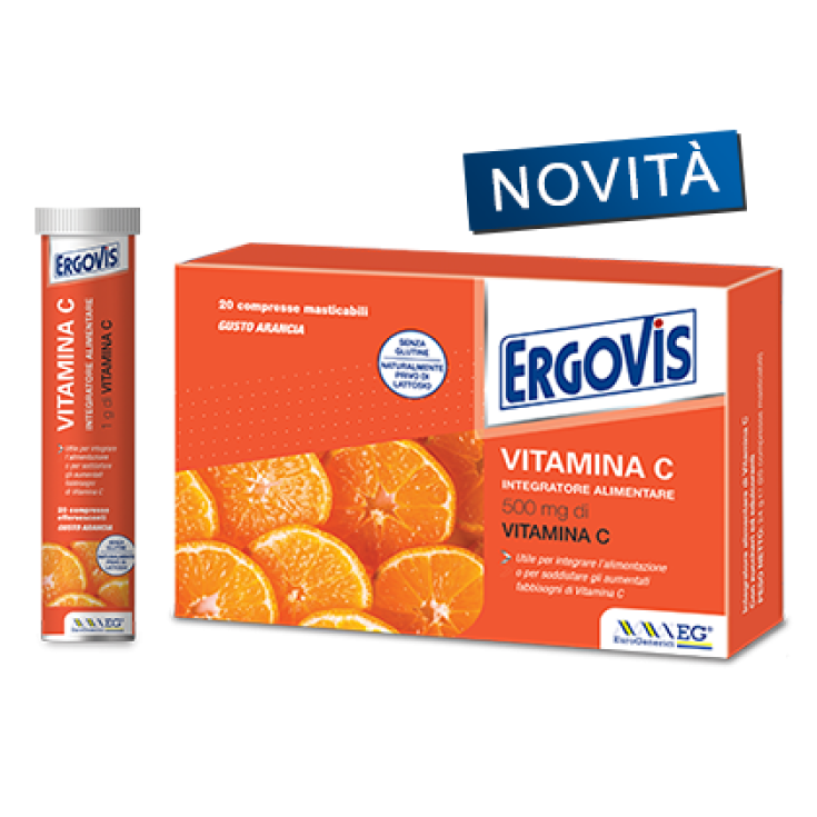 Ergovis Vitamine C 1000mg Complément Alimentaire 20 Comprimés Effervescents