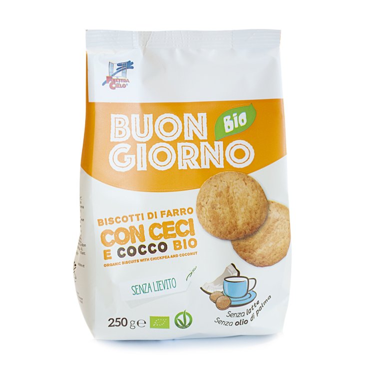 La Finestra Sul Cielo Buongiornobio Biscuits Épeautre Bio Aux Pois Chiches Et Noix De Coco Sans Levure 250g