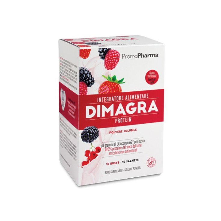 PromoPharma Dimagra Protein Complément Alimentaire Fruits Rouges 10 Sachets