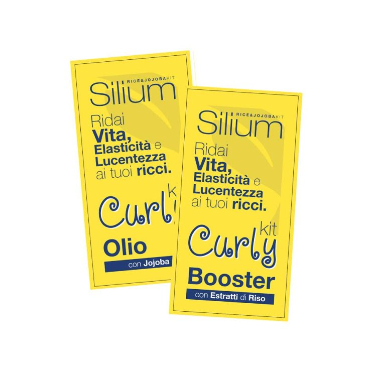 Silium Kit Curly Oil + Booster Soin Revitalisant Cheveux Bouclés aux Extraits de Jojoba Riz 2 Sachets x12ml