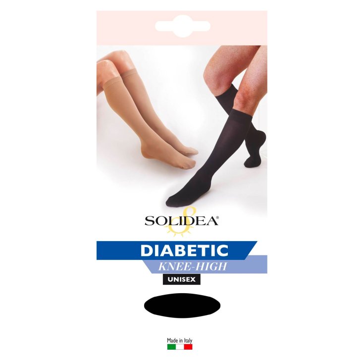 Solidea Diabetic Knee-High Couleur Noir 1-S Une paire de mi-bas