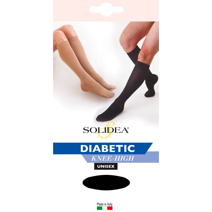 Solidea Diabetic Knee-High Mi-bas Couleur Noir Taille 2-M