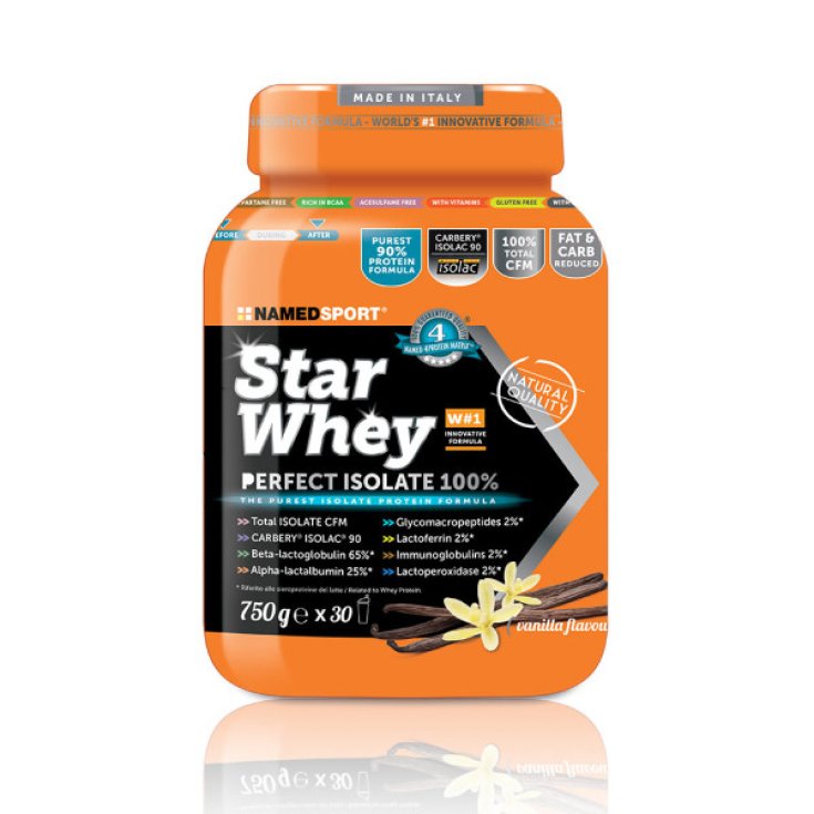 NamedSport Star Whey Perfect Isolate Complément Alimentaire Saveur Vanille 750g