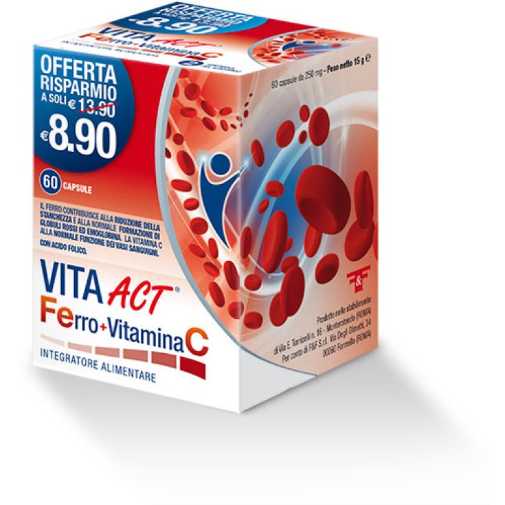 ACT Life Line Act Ferro + Vitamine C Complément Alimentaire 60 Comprimés