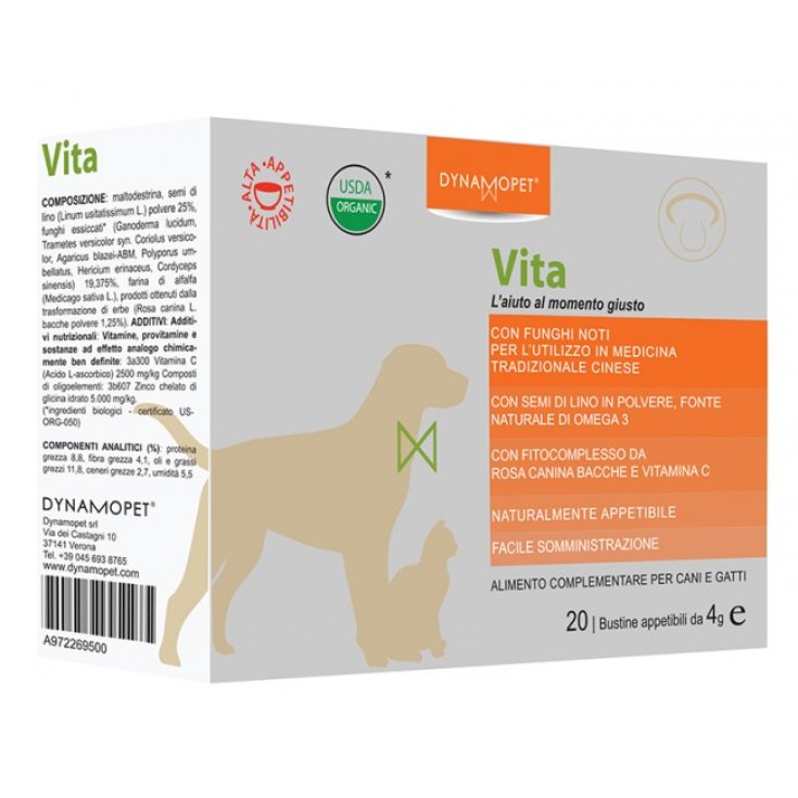 Dynamopet Vita Complément Alimentaire pour Chiens et Chats 20 Sachets x4g