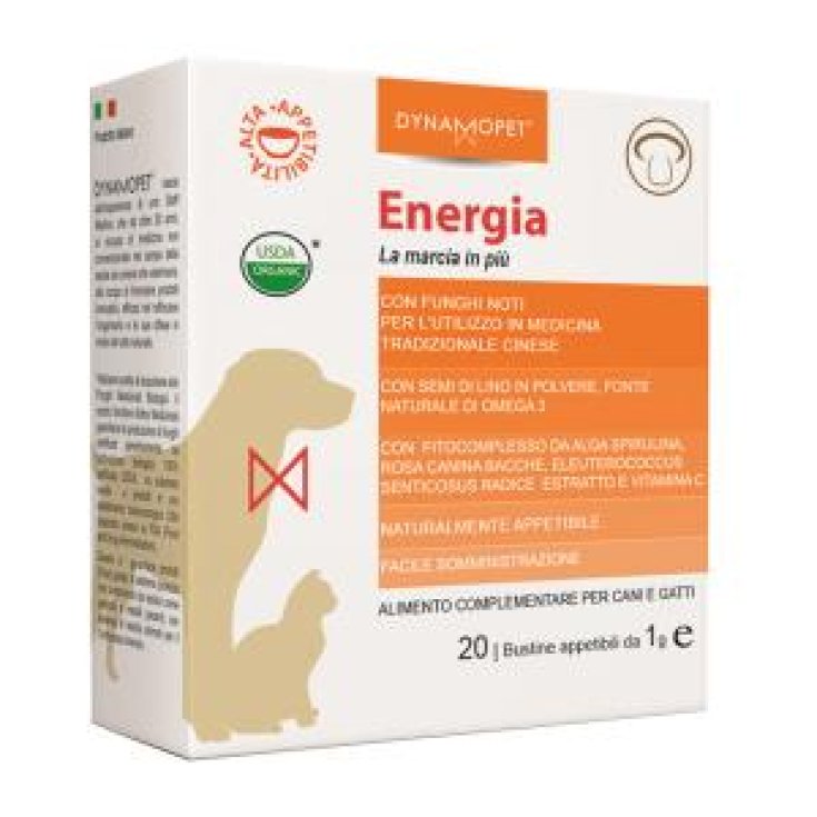 Dynamopet Energia Complément Alimentaire pour Chiens et Chats 20 Sachets x1g