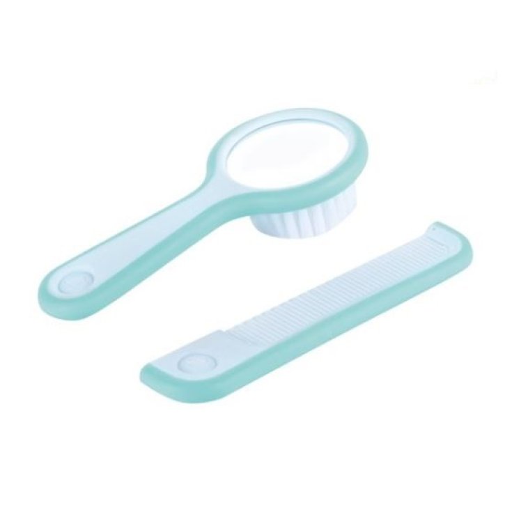 Bebe Confort Peigne Et Brosse Avec Miroir Intégré Couleur Bleu