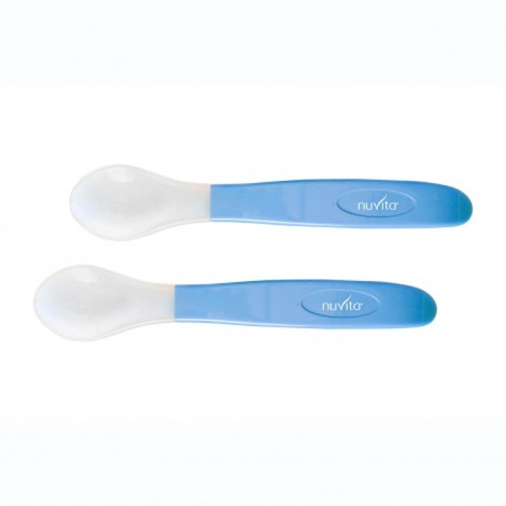 Nuvita Set 2 Cuillères en Silicone Bleu