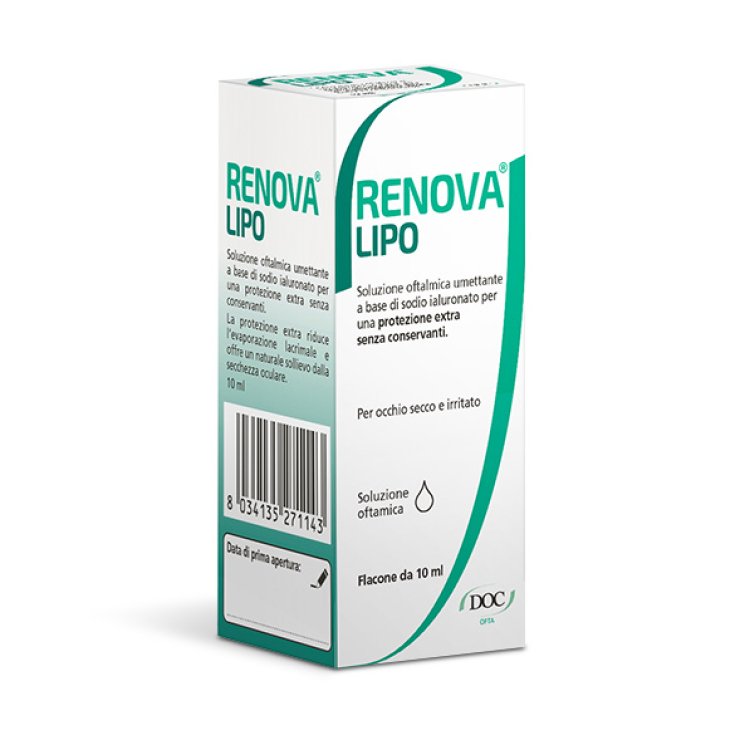 Renova Lipo Ophtalmique Humectant Solution Acide Hyaluronique 0,4% 10 ml