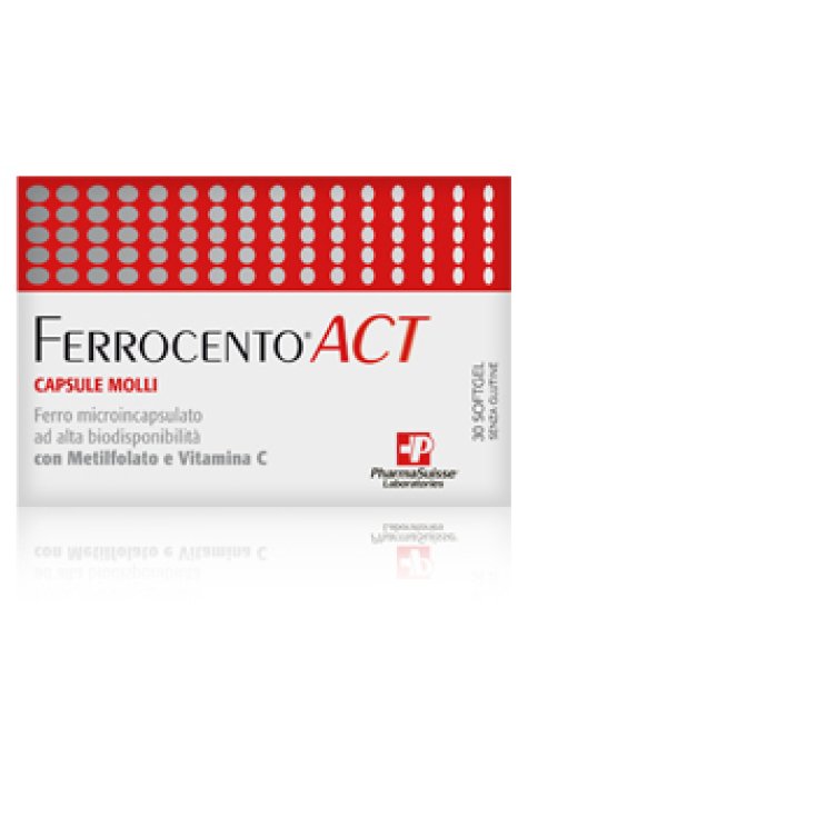 PharmaSuisse Laboratoires Ferrocento Act Complément Alimentaire 30 Capsules Molles