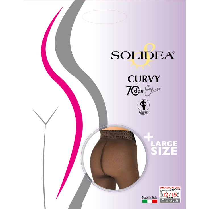 Solidea Curvy 70 Collant Transparent Couleur Noir Taille 1s-xl