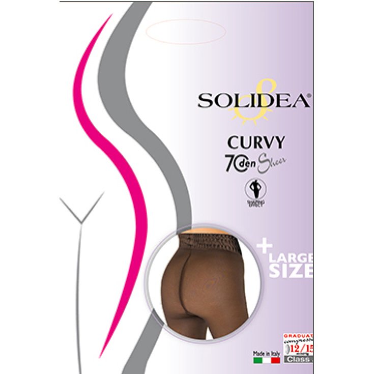 Solidea Curvy 70 Sheer Color Sm09 Noir Taille 2M-XL Une paire