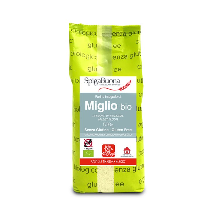 SpigaBuona Farine de Millet Entier Bio Sans Gluten 500g
