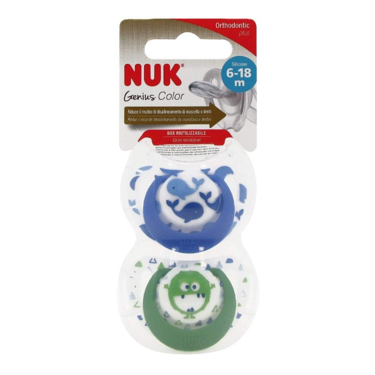 Nuk Sucettes Genius Color Silicone 6-18 2 Pièces