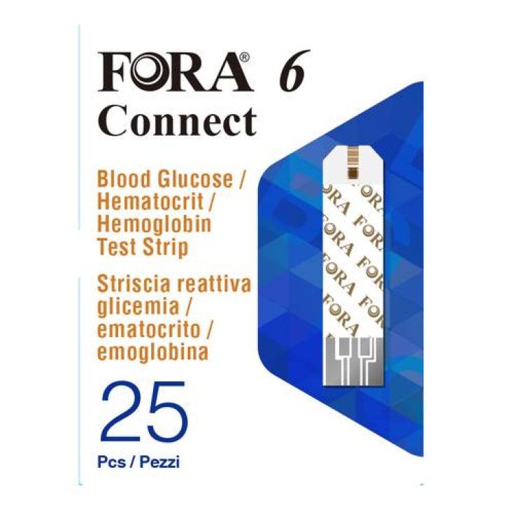 Lecteur Fora® 6 Connect bandelette réactive glycémie hématocrite hémoglobine 25 pièces