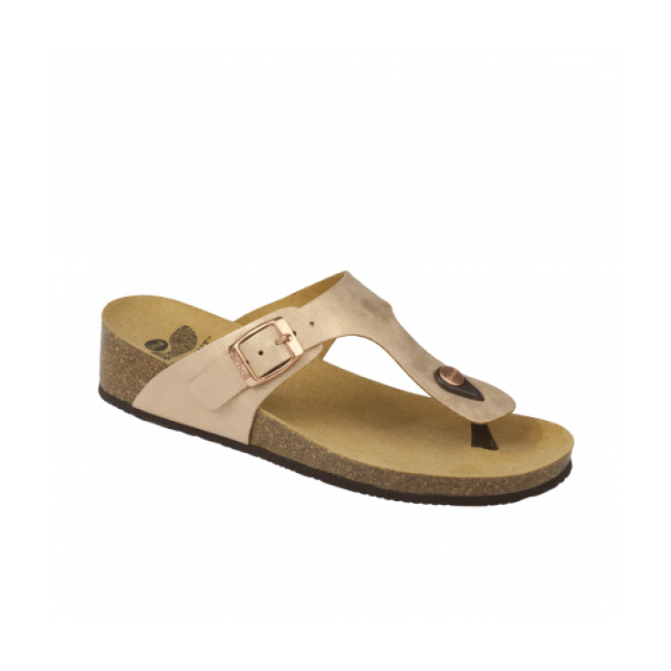 Scholl Gandia Tongs Femme Bioprint Semelle Intérieure Couleur Bronze Taille 41