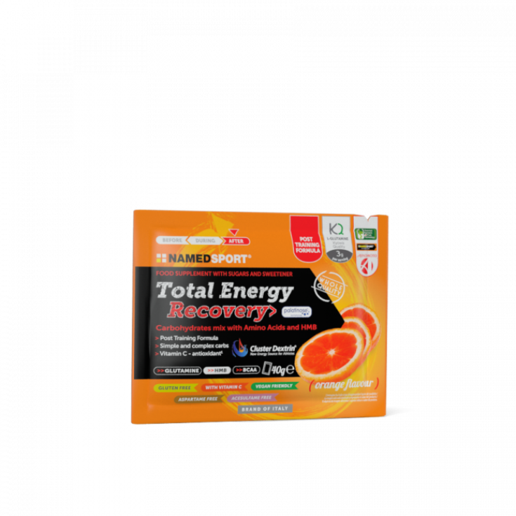 Nommé Sport Total Energy Recovery Orange Flavour Energy Complément alimentaire à saveur d'orange 40g