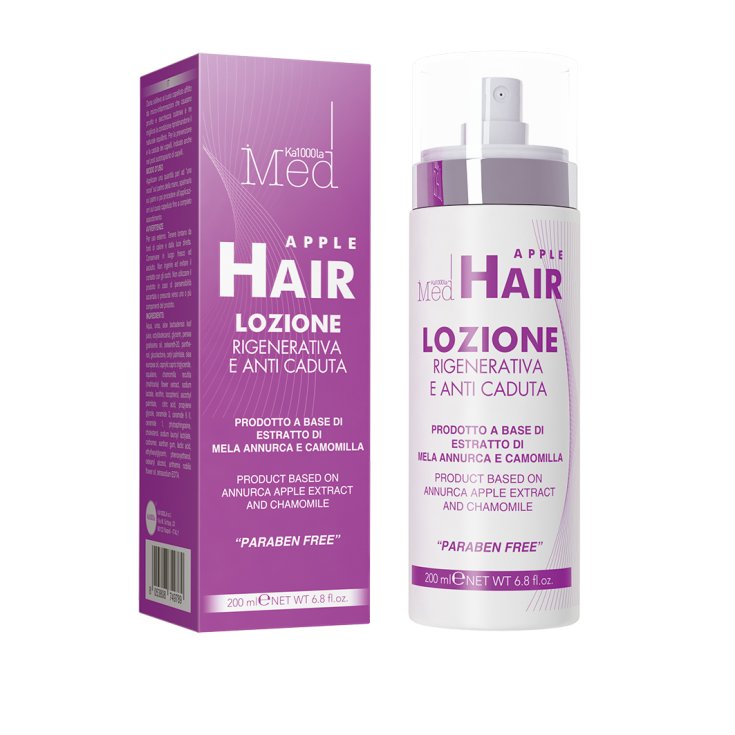 Ka1000la Med AppleHair Lotion régénératrice et anti-chute de cheveux à base de pomme Annurca - Cheveux parfaits 200 ml