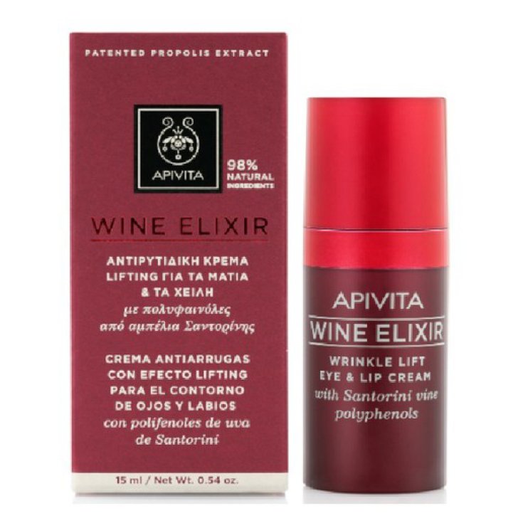 Apivita Wine Elixir Rides Lift Crème Yeux Et Lèvres 15 ml