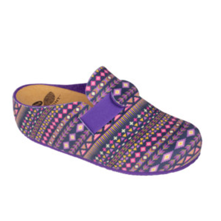 Dr. Scholl's Lareth Chaussons Femme Imprimé Ethnique Microfibre Violet / Multicolore Taille 35 1 Paire