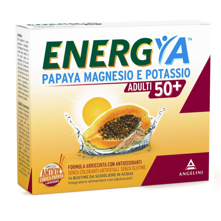 Angelini Energya Papaye Magnésium Et Potassium Adultes 50+ Complément Alimentaire 14 Sachets