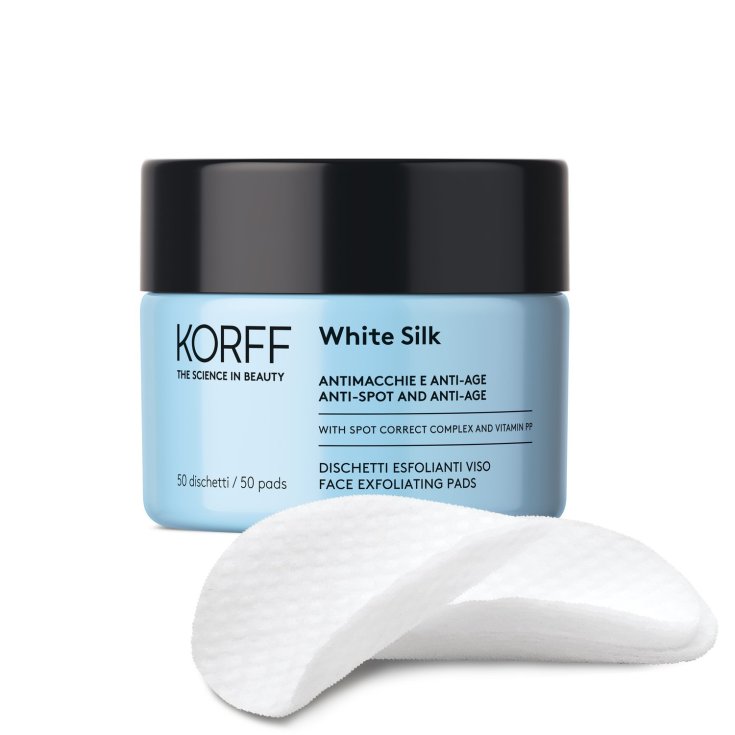 Korff Tampons exfoliants visage en soie blanche 50 pièces