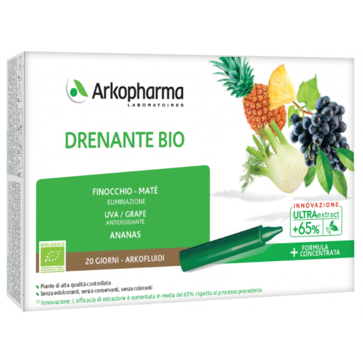 Arkofluidi Us Complément Alimentaire Bio Drainant Sans Gluten 20 Ampoules