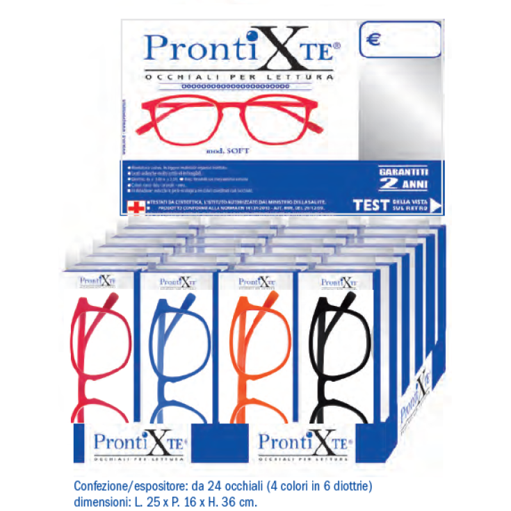 Italian Optical Industries Prontixte Kit Lunettes de lecture souples 24 pièces