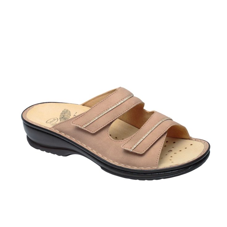 Scholl® Carlen Chausson Femme Simil Nubuck + Paillettes Bioprint® Semelle Beige Couleur Taille 36