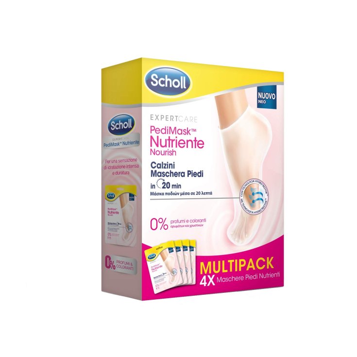 Scholl Pedimask Foot Mask Avec 0% Parfums Et Colorants 4 Paires