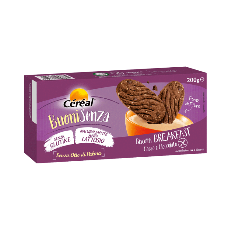 Céréal BuoniSenza Biscuits Petit Déjeuner Au Cacao Et Au Chocolat 200g