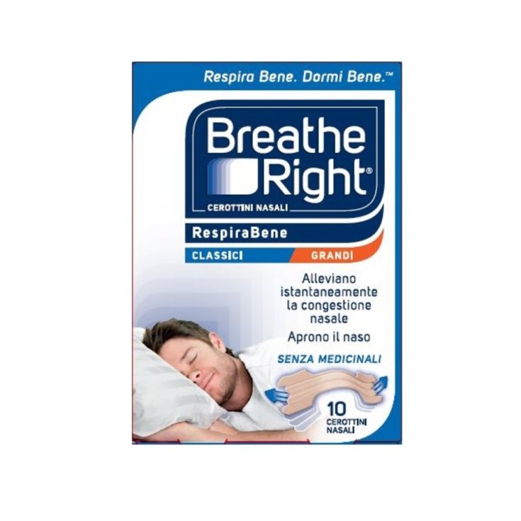 Breathe Right® Grands patchs nasaux classiques 10 pièces
