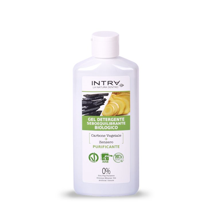 Charbon Végétal & Gingembre Gel Nettoyant Sébo-Equilibrant Bio Intra 200 ml